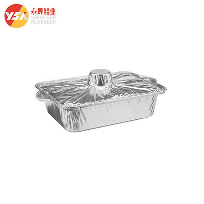 Silver Food Foil Pan Bowl with Lids Round Aluminum Foil Containers