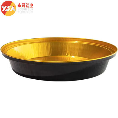 230ml Black And Gold Heat Seal Foil Pans​ Disposable Round Pan With Lid