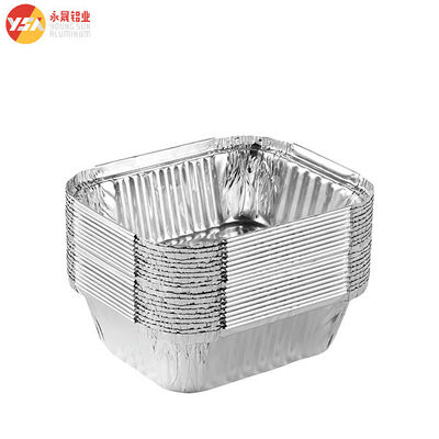 300ml Disposable Aluminum Foil Pan Rectangle Takeaway Food Packages Tinfoil Container With Lid
