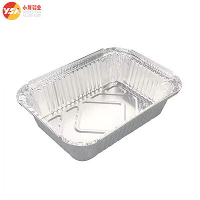 300ml Disposable Aluminum Foil Pan Rectangle Takeaway Food Packages Tinfoil Container With Lid