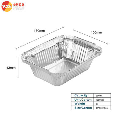 300ml Disposable Aluminum Foil Pan Rectangle Takeaway Food Packages Tinfoil Container With Lid