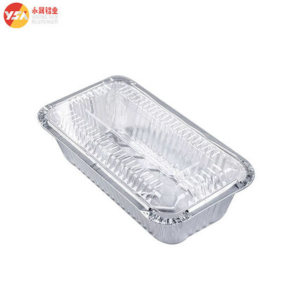 No 6A Recyclable Aluminum Foil Mini Loaf Pan 670ml Disposable Foil Tray Aluminum Foil Food Container with Plastic Lid