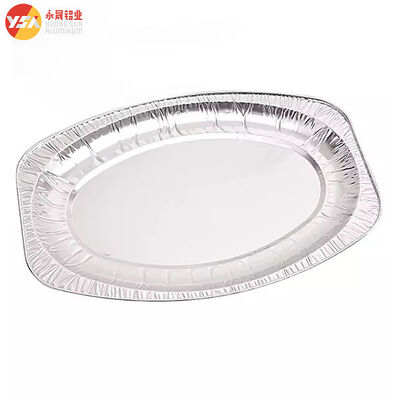 990/1400/2270ml Turkey Fish Grilling Pan Disposable Oval Aluminum Foil Tray Shallow Pan Roast Fish Container