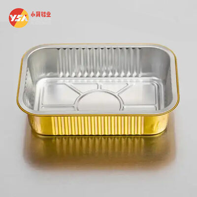 125ml golden square aluminum foil container can be heated in microwave and oven, safe and environmentally friendly