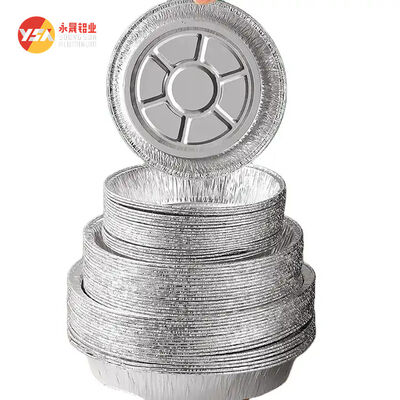 Aluminum Foil Container 450ml 1000ml Leak Proof Recyclable Takeaway Food Tray with Plastic Lid