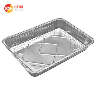 Aluminum Foil Container 450ml 1000ml Leak Proof Recyclable Takeaway Food Tray with Plastic Lid