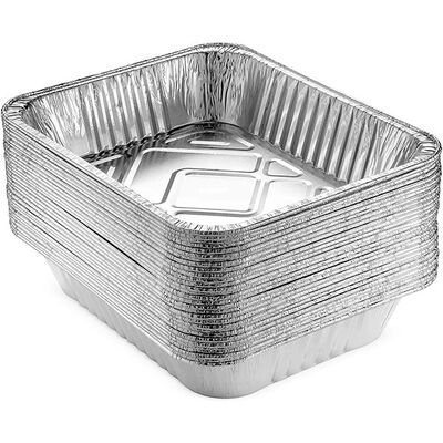 20ft Oblong Aluminum Food Foil Container Disposable Foil Trays With Foil Lid