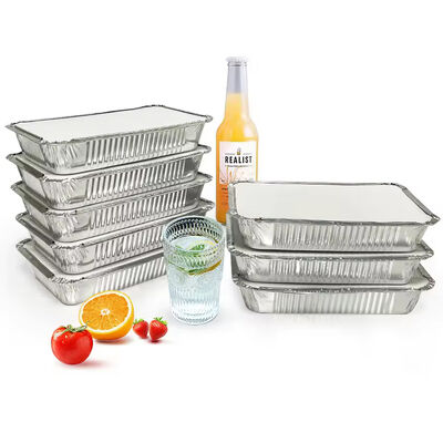 8.6 X 6.6 Inches Deep Pan Disposable Takeaway Reusable Aluminium Foil Container Tray