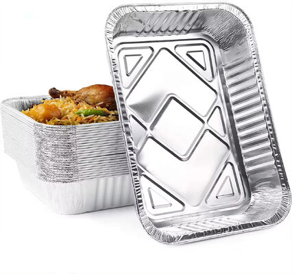 8.6 X 6.6 Inches Deep Pan Disposable Takeaway Reusable Aluminium Foil Container Tray