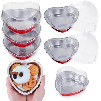 Heart Shaped Foil Pans 100ml Heart Shaped Aluminum Pans 2.9g Weight