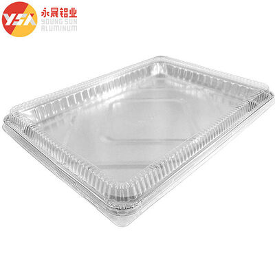 Foil Food Packaging Aluminum Foil Tray Silver PET Rectangle Accepted