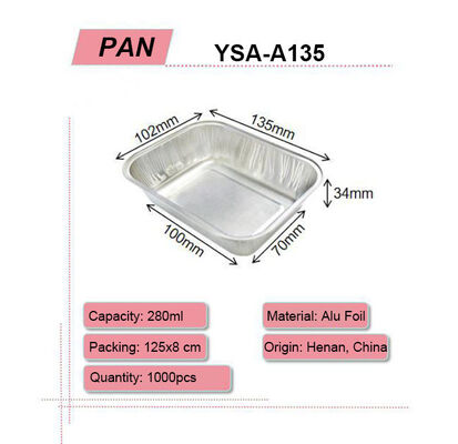280ml 300ml Airline Aluminum Foil Catering Contianer Oblong Oven-Safe