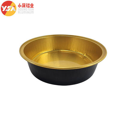 Black And Gold Sealable Foil Pans With 580ml Capacity For Food Packaging Needs
