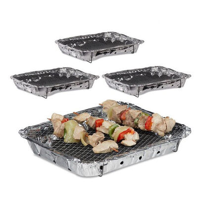 Household Disposable Charcoal Aluminum Foil Box BBQ Grill