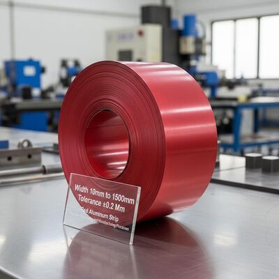 Width 10mm to 1500mm Tolerance ±0.2 Mm Red Aluminum Strip Designed for Precision Engineering and Manufacturing Processes