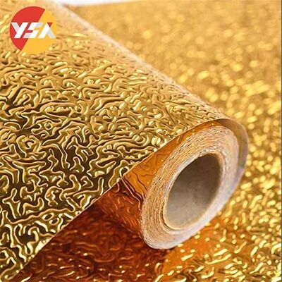 Flame Retardant Oil-Proof Silver / Gold Embossed Aluminum Foil Series 1000 3000 8000