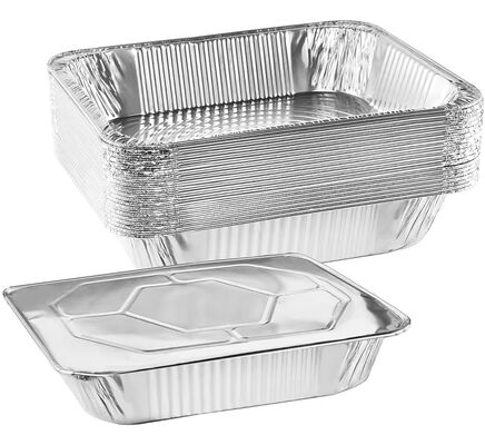 Hot And Cold Rectangular Aluminum Lasagna Tray Disposable Aluminum Foil Lasagna Tray