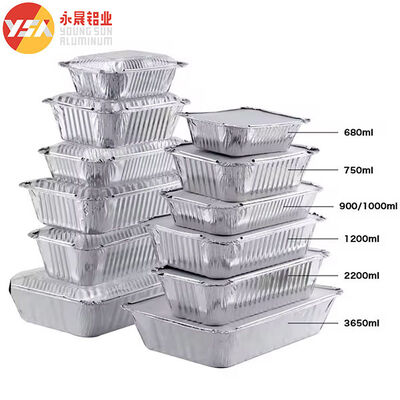 Aluminum Take Out Containers 450ml 500ml 750ml Foil Tin Trays Aluminium To Go Containers