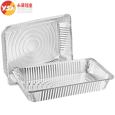 Rectangular Disposable Aluminum Foil Packing Box Pizza Pan Steam Table With Lid