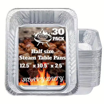 9x13 Foil Pan 30 Packs Heavy Duty Half Size Disposable Foil Tins
