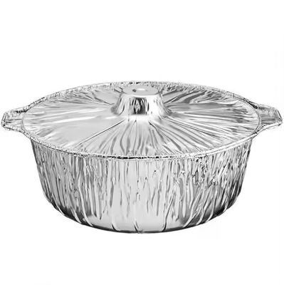 Disposable Round Aluminum Foil Pot Heavy Duty Foil Cooking Pot with Foiled Cover