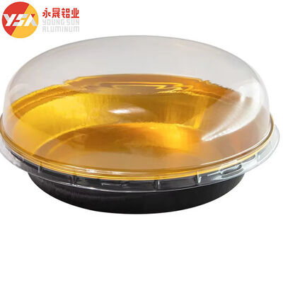 230ml Black And Gold Heat Seal Foil Pans​ Disposable Round Pan With Lid