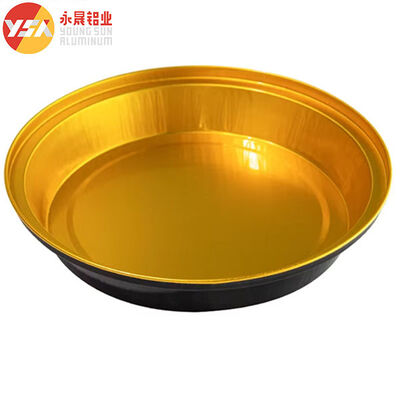 230ml Black And Gold Heat Seal Foil Pans​ Disposable Round Pan With Lid