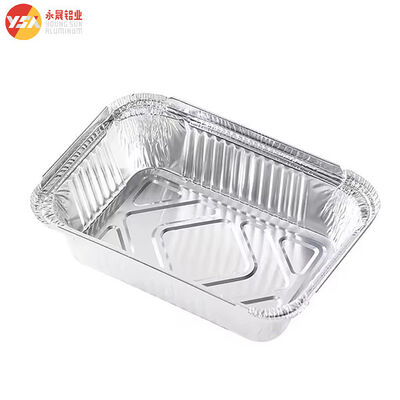 300ml Disposable Aluminum Foil Pan Rectangle Takeaway Food Packages Tinfoil Container With Lid