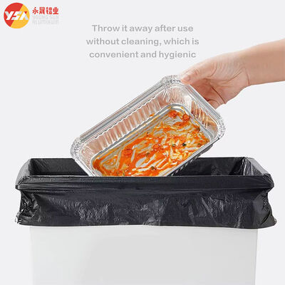 No 6A Recyclable Aluminum Foil Mini Loaf Pan 670ml Disposable Foil Tray Aluminum Foil Food Container with Plastic Lid