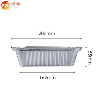 No 6A Recyclable Aluminum Foil Mini Loaf Pan 670ml Disposable Foil Tray Aluminum Foil Food Container with Plastic Lid