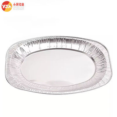 990/1400/2270ml Turkey Fish Grilling Pan Disposable Oval Aluminum Foil Tray Shallow Pan Roast Fish Container