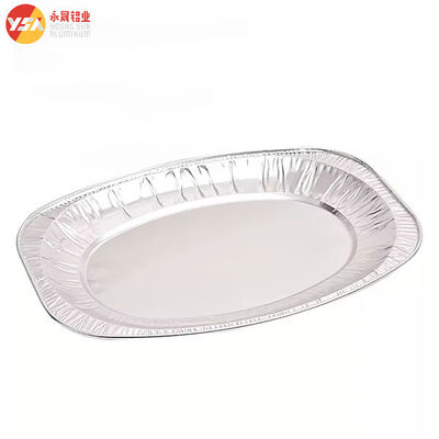 990/1400/2270ml Turkey Fish Grilling Pan Disposable Oval Aluminum Foil Tray Shallow Pan Roast Fish Container