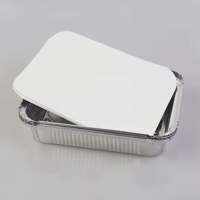 Rectangular Disposable Aluminum Foil Food Container with Fold-Down Lid Perfect for Restaurant Outings , Catered Events and Meal Prep