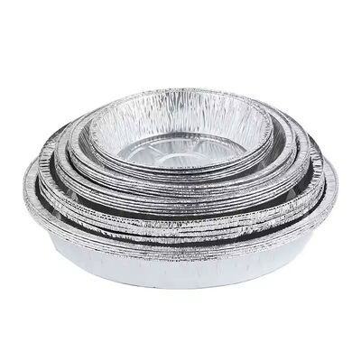 Round Aluminum Foil Pizza Baking Pans / Trays With Plastic / Foil / Paper Lid