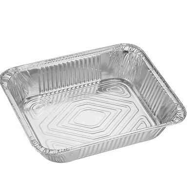 2.25 Lb Aluminum Foil Food Container Rectangular Foil Tray With Clear Dome Lid