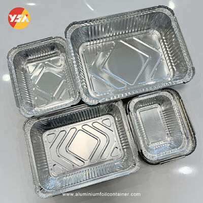300ml 1000ml Silver Tin Foil Serving Trys Food Packing Foil Container With Lids