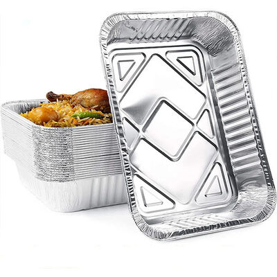 20ft Oblong Aluminum Food Foil Container Disposable Foil Trays With Foil Lid