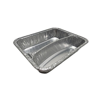 2 Compartment Aluminum Foil Container With Llid Capacity 750ml Serving Pan
