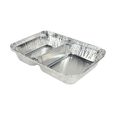 2 Compartment Aluminum Foil Container With Llid Capacity 750ml Serving Pan