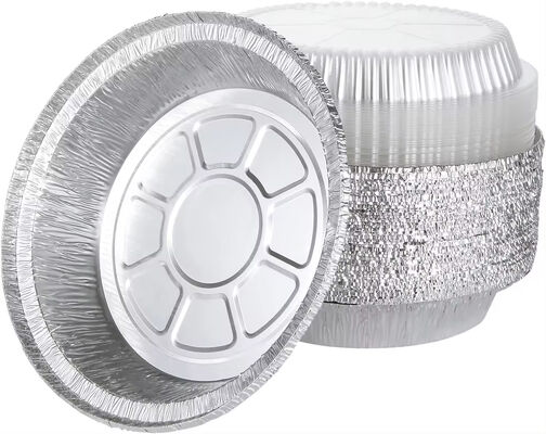 10 Inch Round Foil Pans Disposable Aluminum 2L Big Round Foil Tray