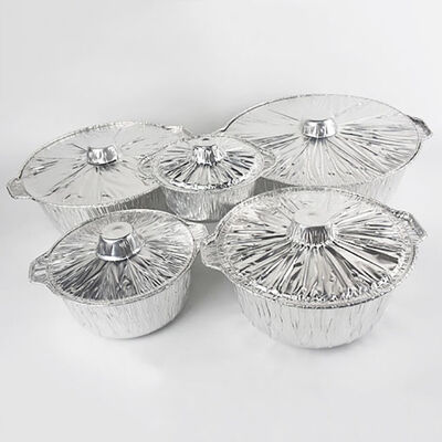 ODM Disposable Aluminum Foil Pot With Aluminum Foil Lid 255*91mm 2200ml 75oz