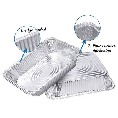 314x204mm Aluminum Roaster Pan Disposable Rectangular Foil Trays