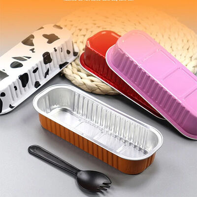 7oz Smooth Wall Foil Cake Cup Disposable Baking Tray Rectangular Aluminum Foil Container