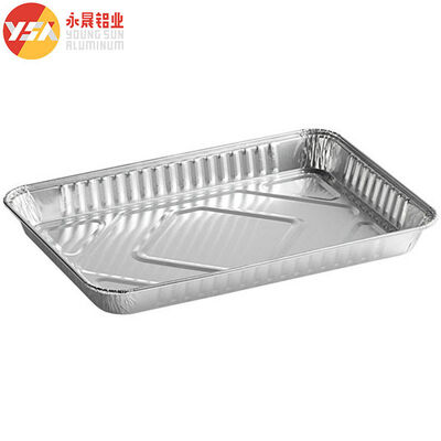 Foil Food Packaging Aluminum Foil Tray Silver PET Rectangle Accepted