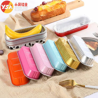 Oven Baking Cake Non-stick Disposable Rectangle Aluminum Bakeware Container Bread