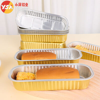 Oven Baking Cake Non-stick Disposable Rectangle Aluminum Bakeware Container Bread