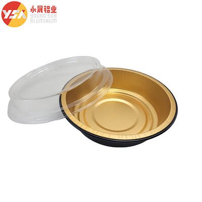 Black And Gold Sealable Foil Pans With 580ml Capacity For Food Packaging Needs