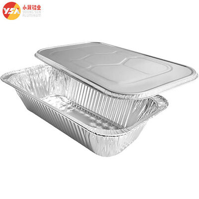 1/3 Size Foil Steam Table Pan Lid - 100/Case​ F2619 Rectangular Aluminum Foil Containers