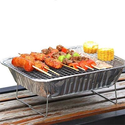 Household Disposable Charcoal Aluminum Foil Box BBQ Grill